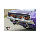 1970-1974 Mopar E-Body Gen III Hemi Swap Exhaust System 3 Inch Dual 304 Stainless Steel With Quad Polished Tips Fits Into Slots In Bottom Of The R, T Style Rear Valance Panel Hooker BlackHeart