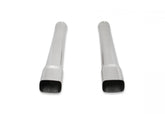 Exhaust Tips Super Bee Style Polished 340 Stainless Steel 3.0 Inch Inlet With Rectangular Oval Oulet Clamp-On Set Of 2 Pieces Hooker BlackHeart