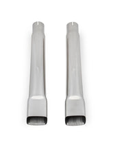 Exhaust Tips Super Bee Style Polished 340 Stainless Steel 2.5 Inch Inlet With Rectangular Oval Oulet Clamp-On Set Of 2 Pieces Hooker BlackHeart