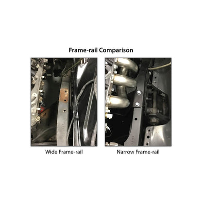 Engine Swap Brackets 1963-1967 GM C10 LS, Lt Engine Swap Frame Brackets Fits 2WD Trucks With Wide Frame Rails Hooker BlackHeart