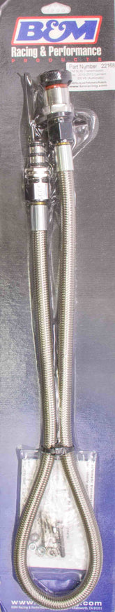 B&M B&M Locking Auto Trans Dipstick & Tube - Billet Aluminum/Stainless Steel Braided 22168