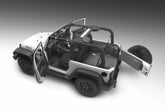 Jeep 11-18 Jeep JK 2Dr Front 3Pc Floor Kit (Includes Heat Shields) Floor Liner Kit 3 pc. 2 pc. Front 1 pc. Rear Replaces Factory Carpet Kit Charcoal BedRug