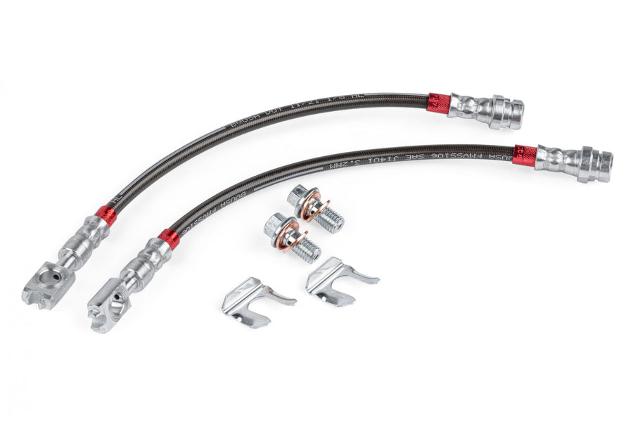 Braided Stainless Steel Brake Lines (Set of 2) Rear Fits Volkswagen Golf SportWagen 15-19, Golf Alltrack 17-19, Tiguan Limited 17-18, Tiguan 09-17, GTI 15-24, Jetta 19-24, Golf 15-21, Passat 12-22 APR