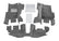Jeep 97-06 Jeep Tj/Lj Front 3Pc Floor Kit (W Cntr Cnsl) - HT Shlds Floor Liner Kit 3 pc. 2 pc. Front 1 pc. Rear Replaces Factory Carpet Kit w/Center Console Incl. Heat Shields Charcoal BedRug