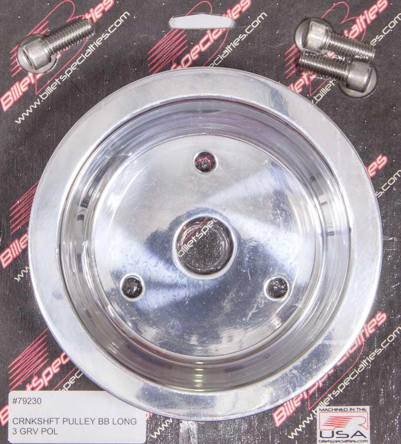 Billet Specialties BBC 3 GRV Crank Pulley LWP Polished 79230