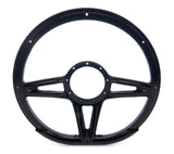 Billet Specialties Steering Wheel 14in D-Shape Victory Black BLK29441
