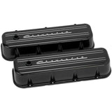 Billet Specialties BBC Tall Valve Cover Chevrolet Script Black BLK96123