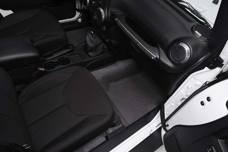 Jeep Bedtred 07-18 Jeep JK Unltd 4Dr Front 4Pc Floor Kit (Inc Heat Shields) Charcoal BedRug