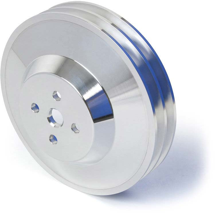 CVF Racing polished Buick 2-groove water pump pulley, BUICK2WP