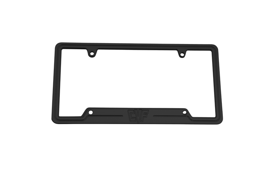 CVF Racing billet aluminum license plate frame with CVF logo, UNVLPH