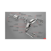 Catback Exhaust System S3 Sedan (8V) Fits 2015-2020 Audi S3 APR