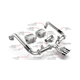 Catback Exhaust System Fits 2017-2024 Porsche Boxster and Cayman 2.0T and 2.5T APR