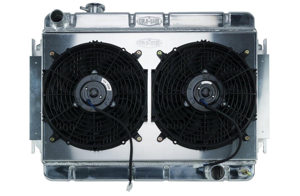 COLD-CASE Radiators 66-67 Chevelle Radiator & Dual 12in Fan Kit AT CHE542AK