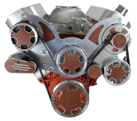 CVF Racing BBC Wraptor Serpentine System in Polished or C3 Ceramic Clear Coat with Carbon Fiber Inserts, part number CF-454-WRAPTOR