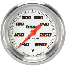 Load image into Gallery viewer, Classic Instruments Velocity White Temperatu re Gauge 2-5/8 Full Swee VS326WAPF-02
