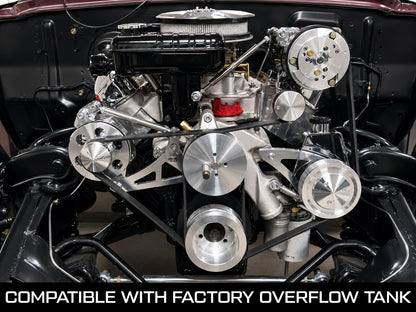 CVF Racing Stealth Black BEAST alternator-only serpentine conversion kit for Ford FE 390, 427 and 428, B-390-SERPENTINE-ALT