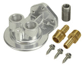 Derale Single Ports Up 3/8" NPT Remote Filter Mount Kit with 3/4"-16 Filter Threads 13005