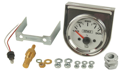 Derale Lighted 2-1/16" Electric Oil Temperature Gauge Kit | 140-300°F | 13009