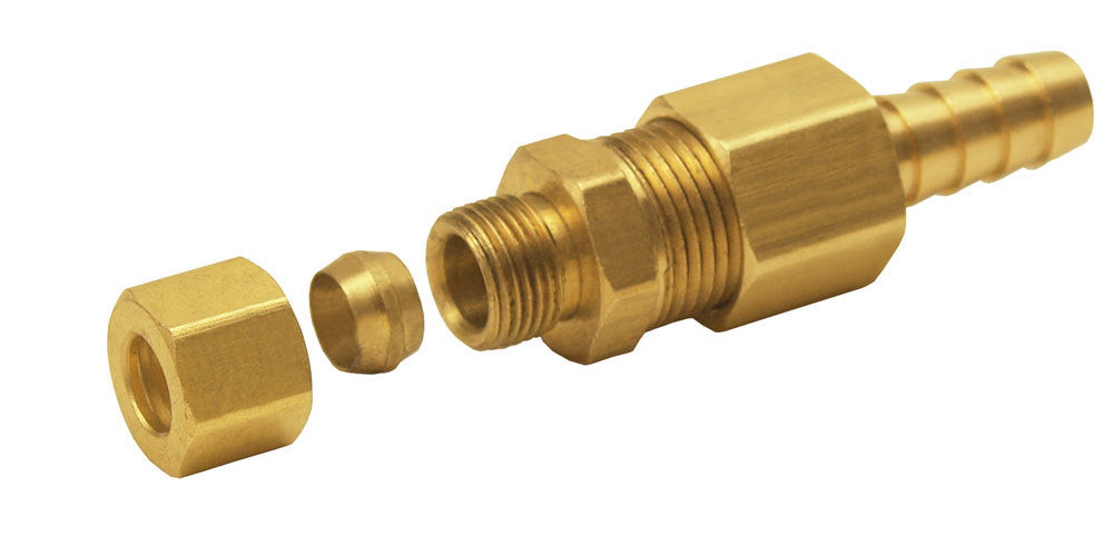 Derale Universal 5/16" Transmission Cooler Line to 3/8" Hose Barb Compression Fitting 13031