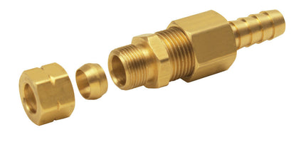 Derale 3/8" Transmission Cooler Line to 3/8" Hose Barb Compression Fitting | 13032