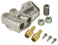 Derale Single Side Ports 3/8" NPT Filter Mount Kit with 3/4"-16 Filter Threads 13049