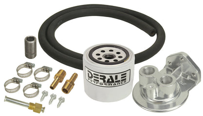 Derale Single Mount Ports-Up Remote Transmission Filter Kit | 3/8" NPT, Standard | 13090