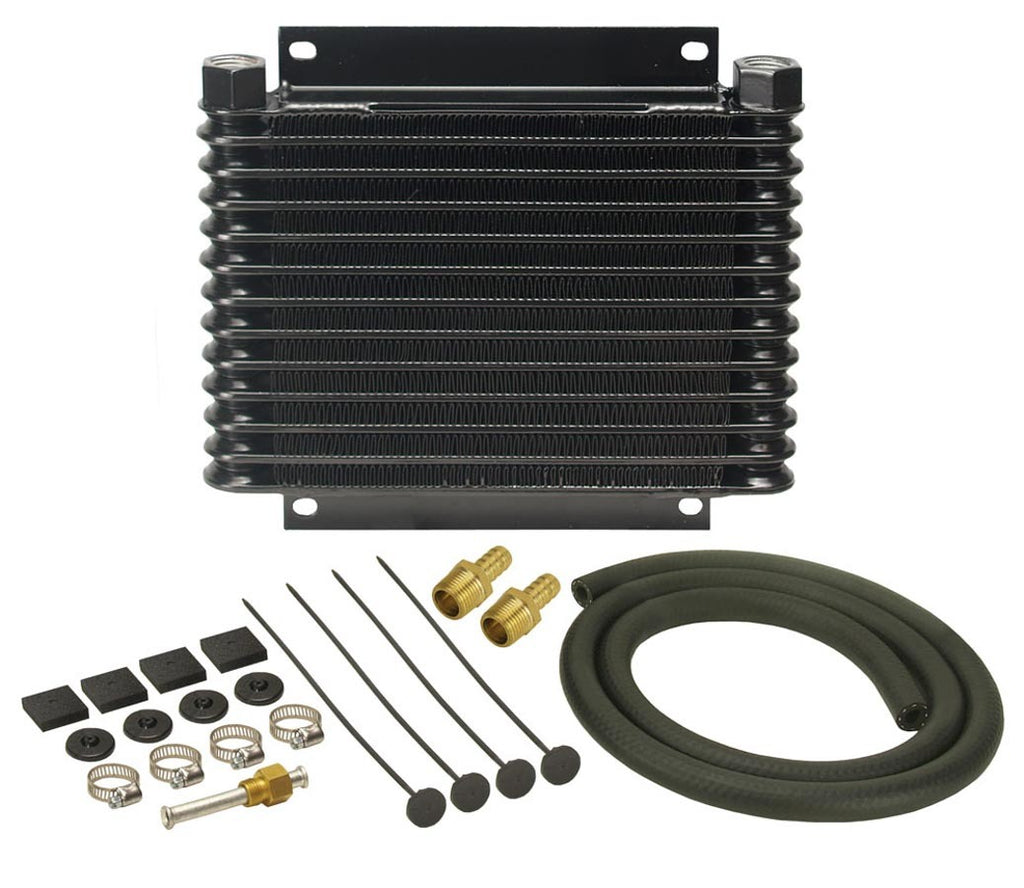 Derale 13 Row Series 9000 Plate & Fin Transmission Cooler Kit, 1/2" NPT 13613