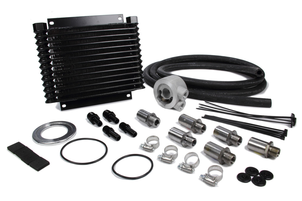 Derale 13 Row Plate & Fin Engine Oil Cooler Kit with Sandwich Adapter 15405