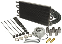 Derale 6 Pass Series 7000 Alum/Copper Universal Engine Oil Cooler Kit Sandwich Adapter 15502