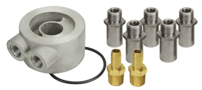 Derale Non-Thermostatic Universal Sandwich Adapter Kit | 1/2" NPT Ports | 15735