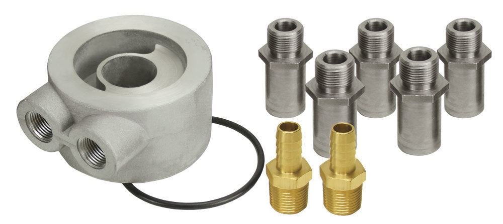 Derale Non-Thermostatic Universal Sandwich Adapter Kit with 1/2" NPT Ports 15735