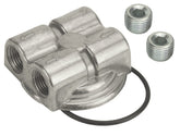Derale Dual Side Ports Spin On Adapter with 1/2" NPT Ports and 3/4"-16 Filter Thread 15746