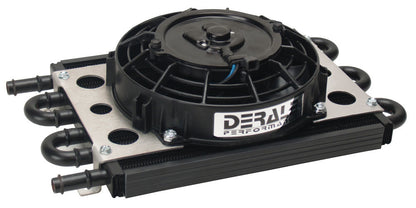 Derale 6 Pass Econo-Cool Remote Fluid Cooler with Fan | 1/2" Barb | 15830