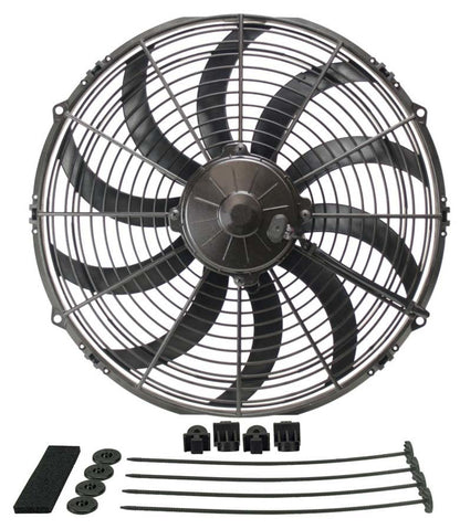Derale 14" High Output Curved Blade Electric Puller Fan | 1864 CFM, IP68 | 16114