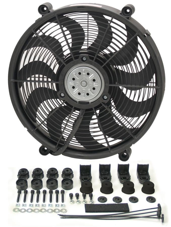 Derale 17" High Output Single RAD Pusher/Puller Fan with Premium Mount Kit 16217