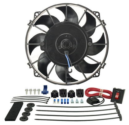 Derale 8" Tornado Electric Puller Fan | 500 CFM, Premium Mounting Kit | 16508