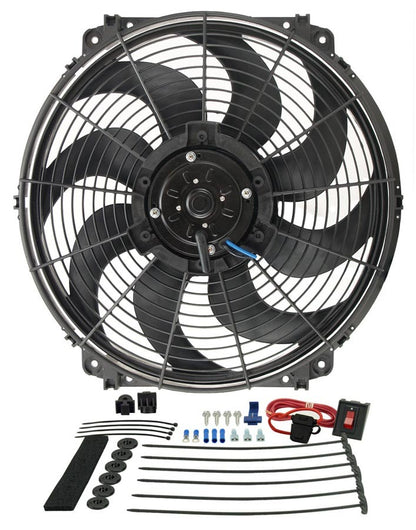 Derale 16" Tornado Electric Puller Fan | Premium Mount Kit | 16516