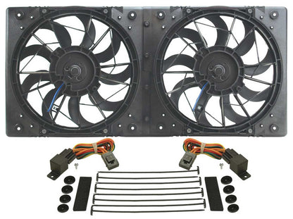 Derale Powerpack High Output Dual 10" RAD Electric Fan & Aluminum Shroud | 1650 CFM | 16812