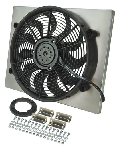Derale Powerpack Single 17" High Output RAD Fan & Aluminum Shroud | 2400 CFM | 16823