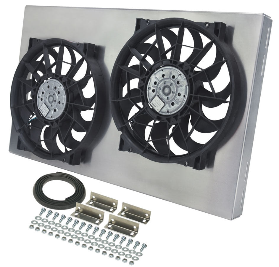 Derale Powerpack - High Output Dual 12" Electric RAD Fan/Aluminum Shroud Kit 16838