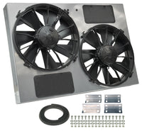 Derale Powerpack - High Output Dual 12" Electric RAD Fan/Powder coated Steel Shroud Kit 16927