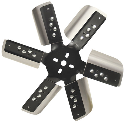 Derale 15" HD Stainless Steel Standard Rotation Flex Fan | Black Hub | 17015