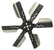 Derale 18" Heavy Duty Stainless Steel Standard Rotation Flex Fan, Black Hub 17018