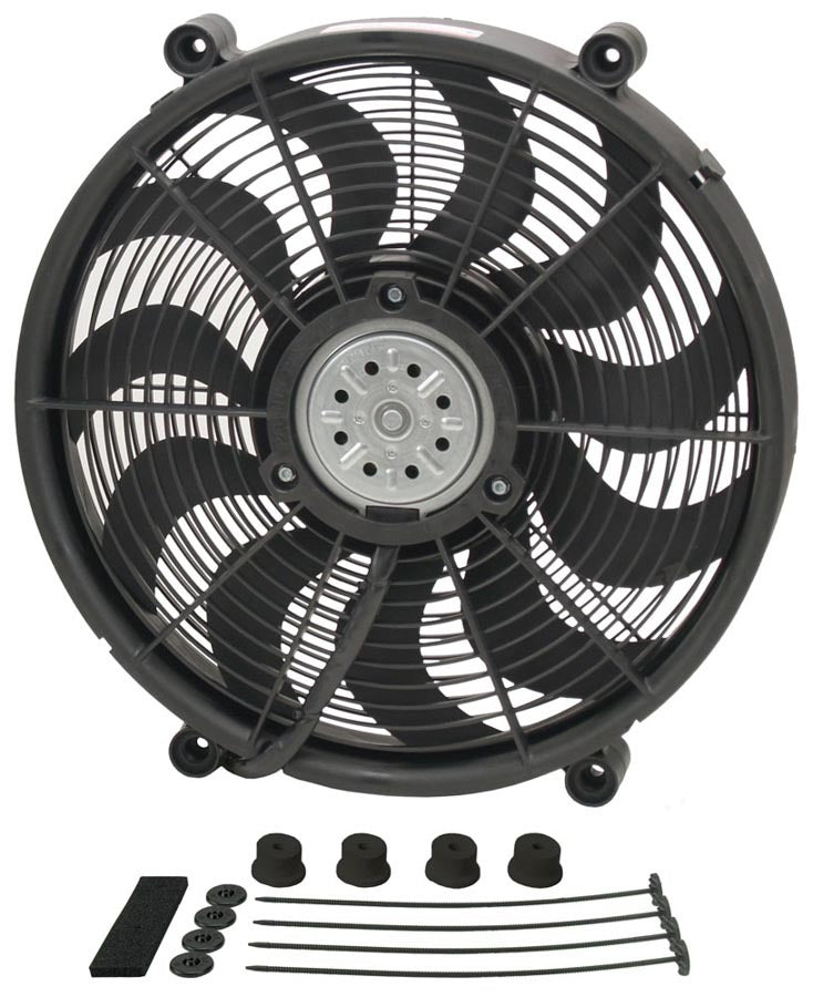 Derale 17" High Output Single RAD Pusher/Puller Fan with Standard Mount Kit 18217