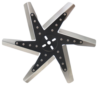 Derale 17" Stainless Steel Standard Rotation Flex Fan | Black Hub | 19117