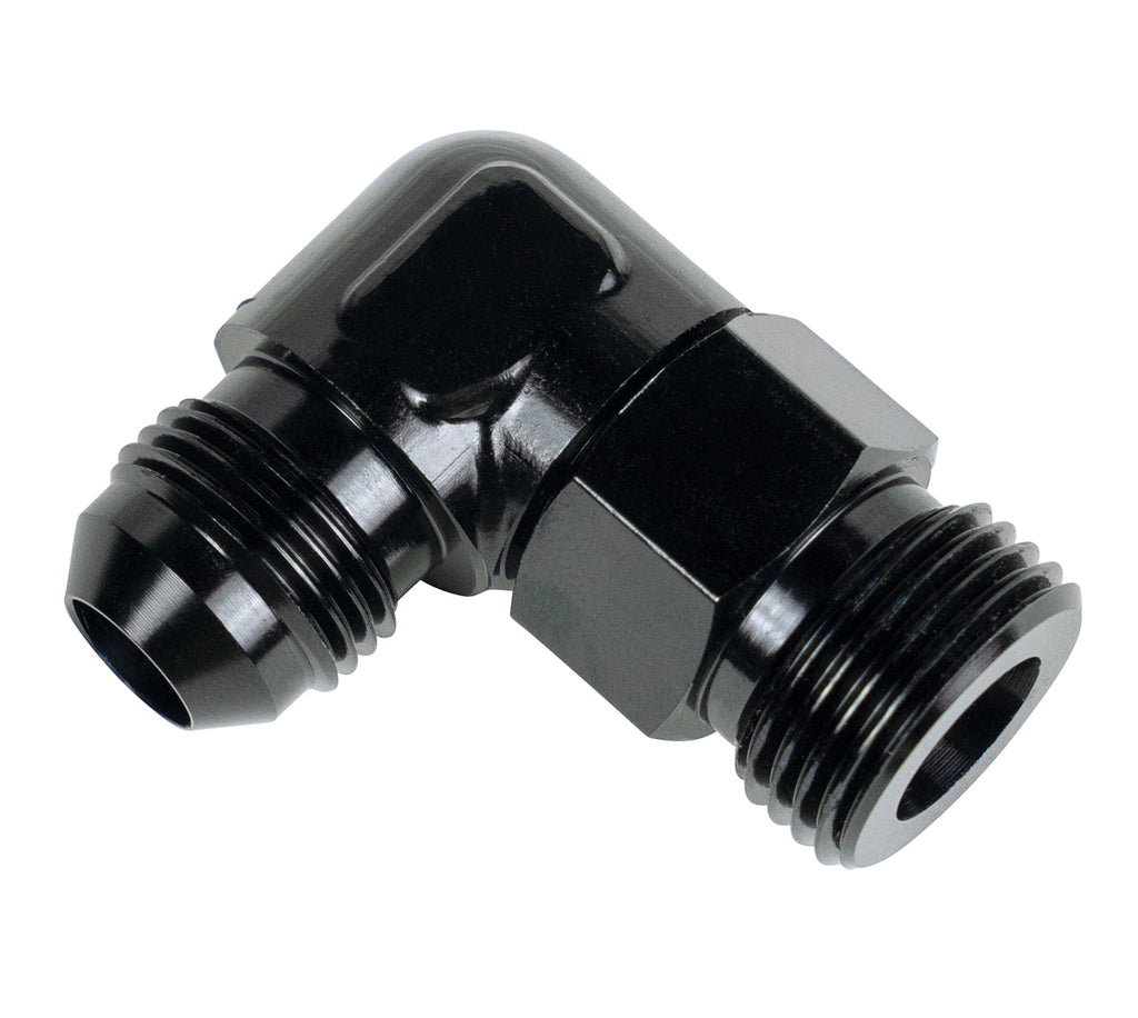 Derale Aluminum Swivel Fitting 90° 7/8-14 UNF x -8AN Male 59508