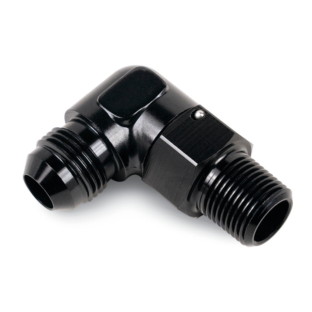 Derale Aluminum Swivel Fitting 90° 3/8" NPT x -6AN Male 59606