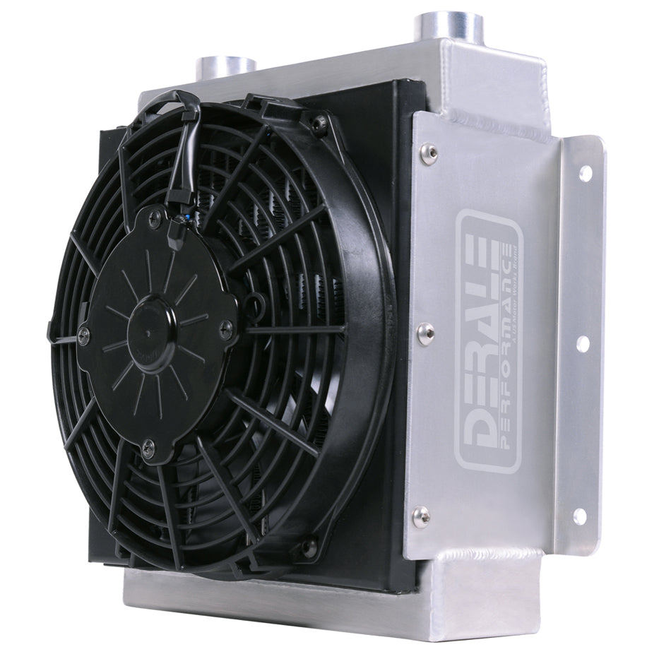 Derale 18 Row Hi-Flow Racing Remote Fluid Cooler w/ Low Profile Fan, 7/8-14 UNF O-ring 65860