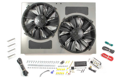 Derale Dual 12" RAD Fan & Aluminum Shroud PWM Powerpack | 4000 CFM | 66842