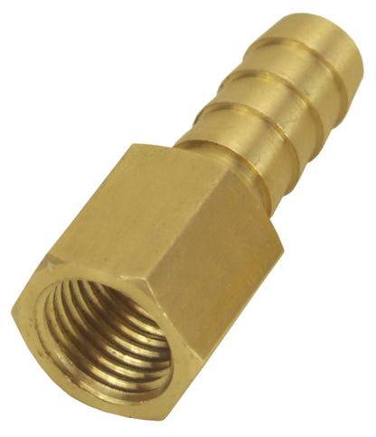 Derale Straight Hose Barb Fitting | 1/4" NPT Female x 3/8" Barb | 98104